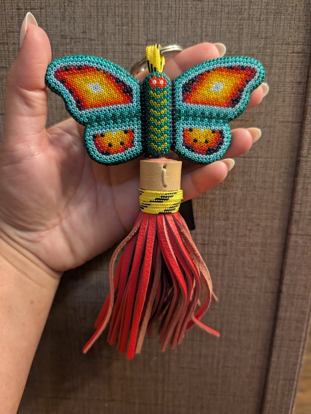 Consuela Beaded Butterfly Tassel Keychain